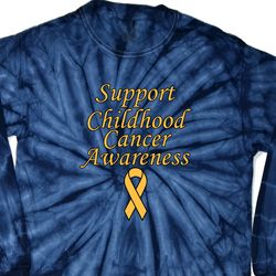 Support Childhood Cancer Awareness Long Sleeve Tie Dye