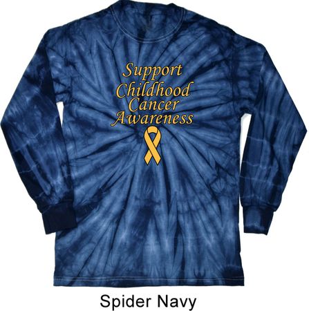Support Childhood Cancer Awareness Long Sleeve Tie Dye