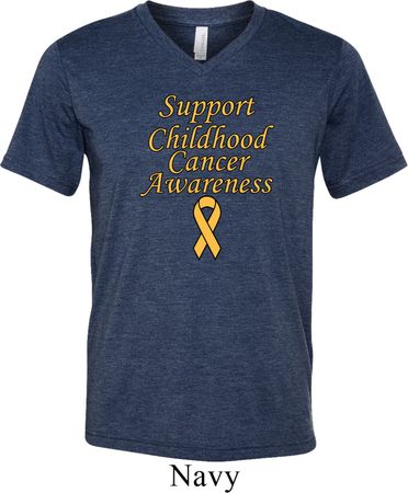 Support Childhood Cancer Awareness Tri Blend V-neck