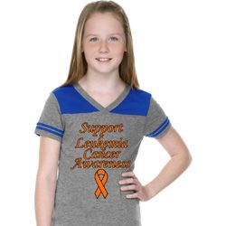 Support Leukemia Cancer Awareness Girls Football Shirt