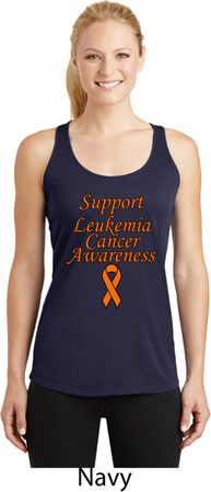 Support Leukemia Cancer Awareness Ladies Dry Wicking Racerback