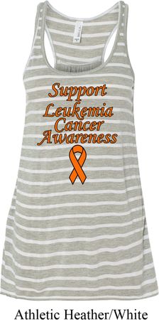 Support Leukemia Cancer Awareness Ladies Flowy Racerback
