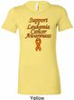 Support Leukemia Cancer Awareness Ladies Longer Length Shirt