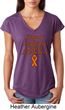Support Leukemia Cancer Awareness Ladies Tri Blend V-neck