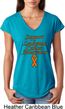 Support Leukemia Cancer Awareness Ladies Tri Blend V-neck