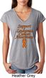 Support Leukemia Cancer Awareness Ladies Tri Blend V-neck
