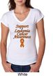 Support Leukemia Cancer Awareness Ladies Tri Blend V-neck