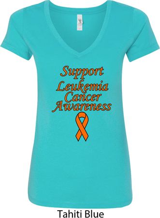 Support Leukemia Cancer Awareness Ladies V-neck