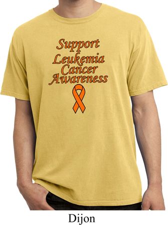 Support Leukemia Cancer Awareness Pigment Dyed T-shirt