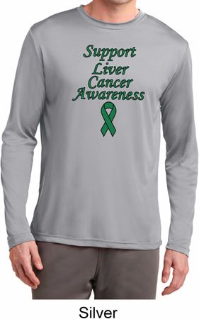 Support Liver Cancer Awareness Dry Wicking Long Sleeve