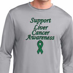 Support Liver Cancer Awareness Dry Wicking Long Sleeve