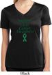 Support Liver Cancer Awareness Ladies Dry Wicking V-neck