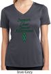 Support Liver Cancer Awareness Ladies Dry Wicking V-neck