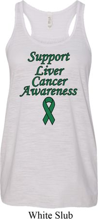 Support Liver Cancer Awareness Ladies Flowy Racerback