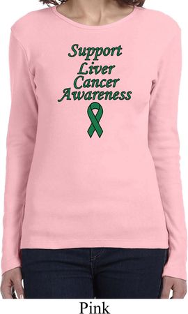 Support Liver Cancer Awareness Ladies Long Sleeve