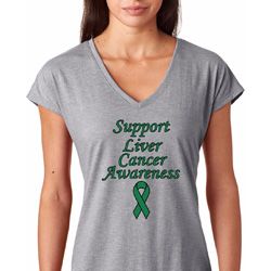 Support Liver Cancer Awareness Ladies Shirts