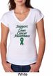 Support Liver Cancer Awareness Ladies Tri Blend V-neck