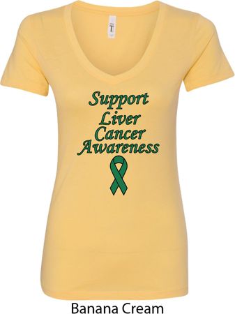 Support Liver Cancer Awareness Ladies V-Neck