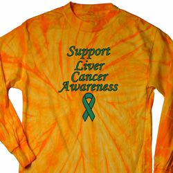 Support Liver Cancer Awareness Long Sleeve Tie Dye Shirt