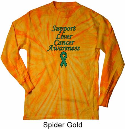 Support Liver Cancer Awareness Long Sleeve Tie Dye Shirt