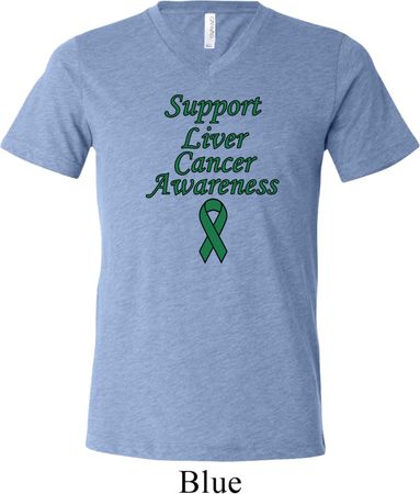Support Liver Cancer Awareness Tri Blend V-neck