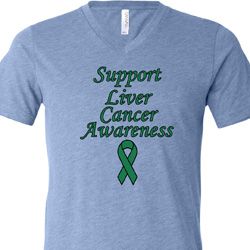 Support Liver Cancer Awareness Tri Blend V-neck