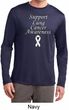 Support Lung Cancer Awareness Dry Wicking Long Sleeve
