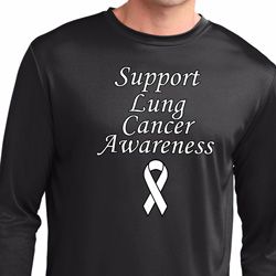 Support Lung Cancer Awareness Dry Wicking Long Sleeve