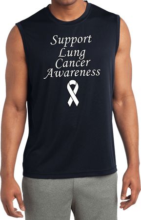 Support Lung Cancer Awareness Dry Wicking Sleeveless Shirt