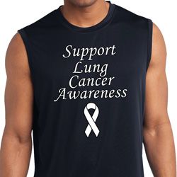 Support Lung Cancer Awareness Dry Wicking Sleeveless Shirt