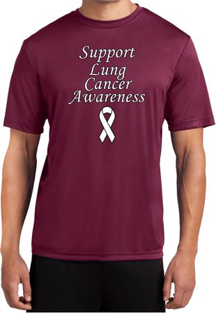 Support Lung Cancer Awareness Dry Wicking T-shirt