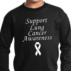 Support Lung Cancer Awareness Kids Long Sleeve