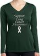 Support Lung Cancer Awareness Ladies Dry Wicking Long Sleeve