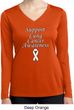 Support Lung Cancer Awareness Ladies Dry Wicking Long Sleeve