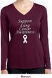 Support Lung Cancer Awareness Ladies Dry Wicking Long Sleeve
