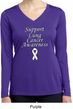 Support Lung Cancer Awareness Ladies Dry Wicking Long Sleeve