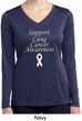 Support Lung Cancer Awareness Ladies Dry Wicking Long Sleeve