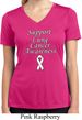 Support Lung Cancer Awareness Ladies Dry Wicking V-neck