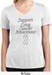 Support Lung Cancer Awareness Ladies Dry Wicking V-neck