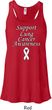 Support Lung Cancer Awareness Ladies Flowy Racerback