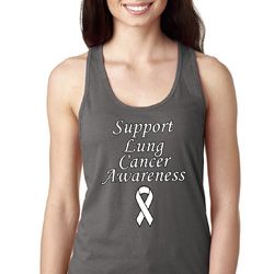 Support Lung Cancer Awareness Ladies Ideal Racerback