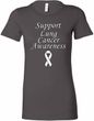 Support Lung Cancer Awareness Ladies Longer Length Shirt