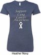 Support Lung Cancer Awareness Ladies Longer Length Shirt
