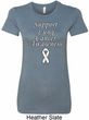 Support Lung Cancer Awareness Ladies Longer Length Shirt