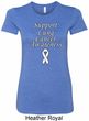 Support Lung Cancer Awareness Ladies Longer Length Shirt