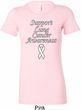 Support Lung Cancer Awareness Ladies Longer Length Shirt