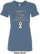 Support Lung Cancer Awareness Ladies Longer Length Shirt