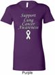Support Lung Cancer Awareness Ladies Longer Length Shirt