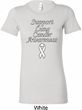 Support Lung Cancer Awareness Ladies Longer Length Shirt