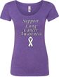 Support Lung Cancer Awareness Ladies Scoop Neck
